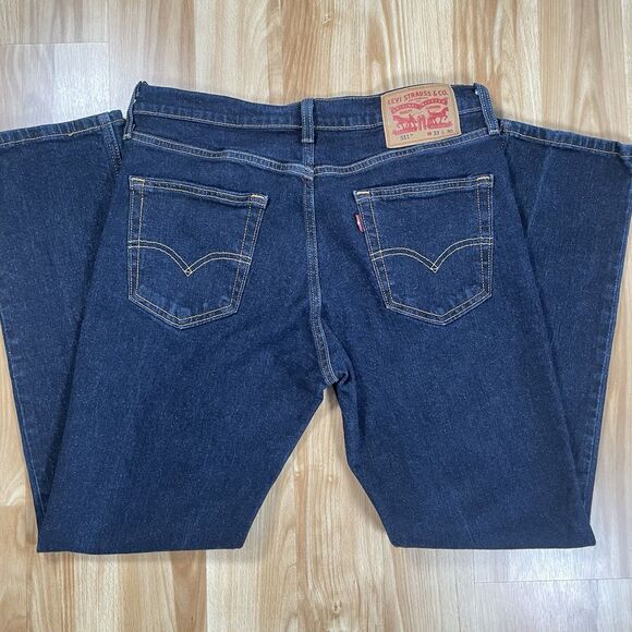 Levis 511 Slim Straight Jeans Mens Blue Mid Rise Denim Dark Wash Size 33x30 - Picture 1 of 11